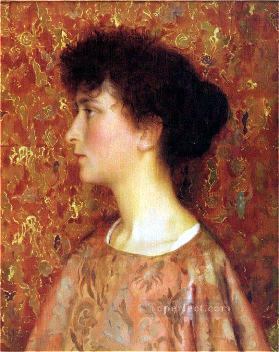 Study Of A Young Woman Pre Raphaelite Thomas Cooper Gotch Oil Paintings